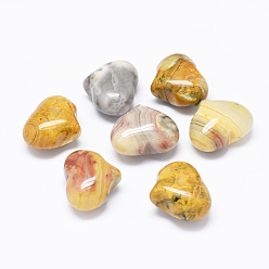 Crazy Agate Natural Crazy Agate Heart Palm Stone, Pocket Stone for Energy Balancing Meditation, 20~21x25~25.5x13~14mm