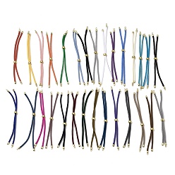 Mixed Color 3MM Adjustable Round Nylon Braided Cord Bracelet Making, with Golden Brass Findings, Fit for Connector Charms, Mixed Color, 8.66 inch(22cm), Hole: 1.5mm