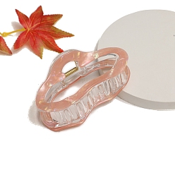 Коралловый Заколки для волос с когтями из ацетата целлюлозы (смола), облако, коралл, 75x41 мм