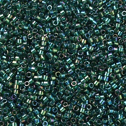 (DB0175) Transparent Emerald AB MIYUKI Delica Beads, Cylinder, Japanese Seed Beads, 11/0, (DB0175) Transparent Emerald AB, 1.3x1.6mm, Hole: 0.8mm, about 10000pcs/bag, 50g/bag