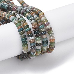 Indien Achat Natur Indien Achat Perlen Stränge, Rondell, 4.5x2.5 mm, Bohrung: 0.8 mm, ca. 158 Stk. / Strang, 15.55 Zoll (39.5 cm)