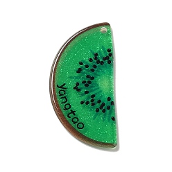 Kiwi Fruit Акриловые подвески, фрукты, киви, 41x20x2 мм, отверстие : 2 мм