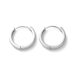 Платинированный Латунные серьги обруча, долговечный, Реальная платина, 17x17x2.5 мм, штифты : 1 мм