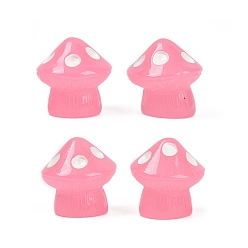 Орхидея Декоративная фигурка гриба из светящейся смолы, светящиеся в темноте украшения, сиреневые, 14x15 мм