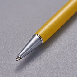 Goldenrod Creative Empty Tube Ballpoint Pens, with Black Ink Pen Refill Inside, for DIY Glitter Epoxy Resin Crystal Ballpoint Pen Herbarium Pen Making, Silver, Goldenrod, 140x10mm