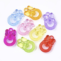 (52) Непрозрачная лаванда Прозрачные акриловые подвески, Рождественский колокольчик, разноцветные, 28x17.5x9 мм, Отверстие : 3 мм , около 380 шт / 500 г