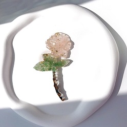 Розовый Кварц Фигурки из розовой смолы, с чипсами из розового кварца внутри статуй для украшения домашнего офиса, 105x55x10 мм