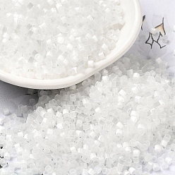 Снежный Стеклярус, имитации кошачьего глаза , цилиндр, снег, 2x1.5 мм, отверстие : 1.2 мм, Около 125000 шт / фунт