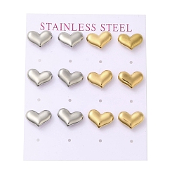 Золотой & Цвет Нержавеющей Стали 304 Серьги из нержавеющей стали, со стразами, золотые и нержавеющая сталь цвет, 9x13 мм