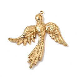 Doré  Pendentifs en acier inoxydable, charmes d'oiseau phénix, or, 304mm, Trou: 47x43x4mm