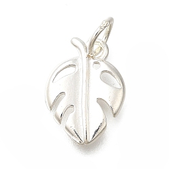 Лист 925 стерлингов серебряные подвески, серебряные, лист, 13x9.5x1.7 мм, отверстие : 3.8 мм
