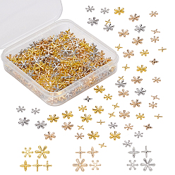 Mixed Color Zinc Alloy Cabochons, for DIY UV Resin, Epoxy Resin, Pressed Flower Jewelry, Star, Mixed Color, 6~8x7~9x1.4~2mm, 3 colors, 110pcs/color, 330pcs/box