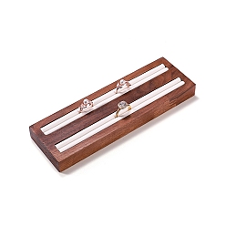 White Velvet & Wood Jewelry Boxes, Ring Display, Display Counter, Rectangle, White, 19x6.5x1.7cm