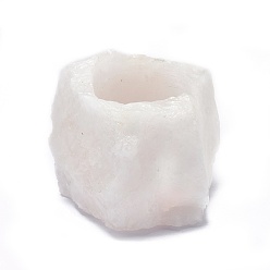 Rose Quartz Natural Rose Quartz Candle Holder, Home Decoration, Column, 72~85x69~75x45~65mm, Inner Diameter: 43mm