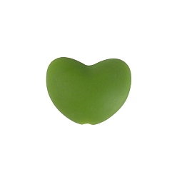 Светло-зеленый Коричневый Силиконовые бусины, DIY уход за ожерельем, сердце, оливковый, 17x20 мм