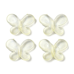 Бледно-Золотистый Прозрачные акриловые бусины, с блеском, бабочка, бледно золотарник, 15x20x4.5 мм, отверстие : 1.8 мм