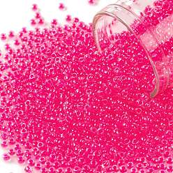 (978) Translucent Luminous Neon Pink Тохо 11/0 круглые бусины, японский бисер, (978) полупрозрачный светящийся неоновый розовый, 2.2 мм, отверстие : 0.8 мм, Около 5555 шт / 50 г