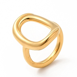 Настоящее золото 18K Ионное покрытие (ip) 304 кольцо из нержавеющей стали, прямоугольные, реальный 18 k позолоченный, размер США 7 1/4, 3 мм, внутренний диаметр: 17.5 мм, Прямоугольник: 24.5x17.5 мм