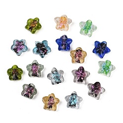 (52) Непрозрачная лаванда Handmade стеклянные бусины фольги, звезда, разноцветные, 13.5~14.5x14.5~15x8~8.5 мм, отверстие : 1.4~1.8 мм