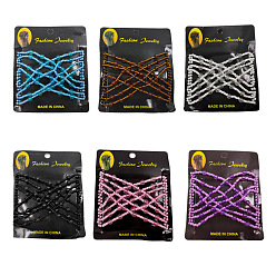 (52) Непрозрачная лаванда Производитель булочек из стальных волос, расческа для волос, со стеклянными и акриловыми шариками, разноцветные, 75x85 мм