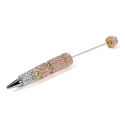 Черный Алмаз Железная ручка из бисера, шариковая ручка, с полимерной глиной горный хрусталь, для индивидуальной ручки с ювелирными бусинами, случайная подложка, черный алмаз, 149x16 мм