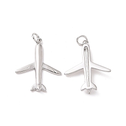 Платина Стойки обшивки латунные подвески, с целью перехода в кольце, без кадмия и без свинца, долговечный, самолет, платина, 24.5x20x2.5 мм, Перейти кольцо: 5x1 мм, внутренний диаметр: 3 мм