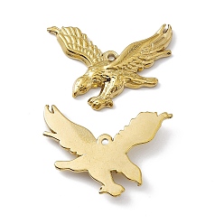 Golden PVD Vacuum Plating 304 Stainless Steel Pendants, Eagle Charms, Golden, 27x35x4mm, Hole: 1.6mm