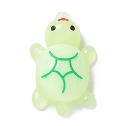 Мята молочно-белая Светящиеся подвески из ПВХ, светится в темноте, черепаха, мятный крем, 50x30x16 мм, отверстие : 2.5 мм