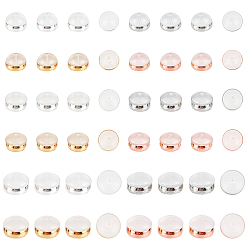 Mixed Color 48Pcs 12 Style TPE Plastic Ear Nuts, with 316 Surgical Stainless Steel Findings, Earring Backs, Half Round/Dome, Mixed Color, 4~6x5~6.5mm, 4pcs/style