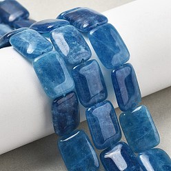 Васильковый Натуральный Malaysia нефритовые бусы пряди, окрашенные, прямоугольные, васильковый, 18x13x5 мм, отверстие : 1 мм, около 10~11 шт / нитка, 7.28''~7.87'' (18.5~20 см)