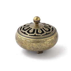 Цветок Горелка для благовоний из сплава, подставка для благовоний для офиса йога украшение домашнего офиса, античная бронза, лотос, 36.5x29.5 мм