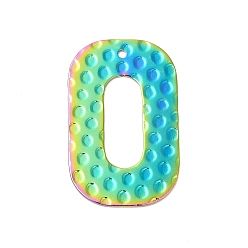 Rainbow Color Ионное покрытие (ip) 304 подвески из нержавеющей стали, овальные амулеты, Радуга цветов, 33x20.5x0.7 мм, отверстие : 1.5 мм