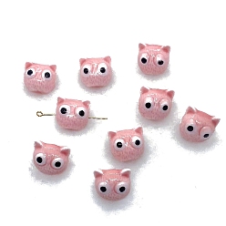 Pink Полимерная глина бисера, Кошки, розовые, 16 мм