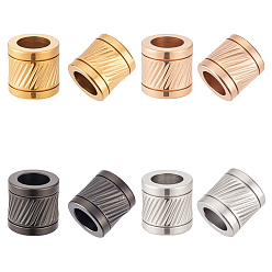 (52) Непрозрачная лаванда 8шт. 4 цвета 304 глазурованный европейский бисер из нержавеющей стали, бусины с большим отверстием, колонка, разноцветные, 10x10 мм, отверстие : 6 мм, 2 шт / цвет