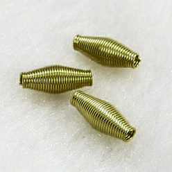 Antique Bronze Steel Spring Beads, Coil Beads, Rice, Antique Bronze, about 4mm wide, 9mm long, hole: 1mm