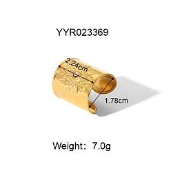 Солнце 304 из нержавеющей стали Манжета кольца для женщин, реальный 18 k позолоченный, солнце, 22.4 мм, внутренний диаметр: 17.8 мм