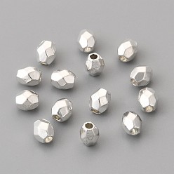 Серебро Бусины разделители из сплава , овальные, без кадмия и без свинца, серебряные, 4x3.5 мм, Отверстие : 1 мм , около 7600 шт / 1000 г