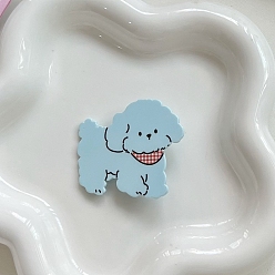 Светло-Голубой Милые акриловые заколки для волос из кожи аллигатора, аксессуары для волос для девочек женщин, собака, Небесно-голубой, 60x50x40 мм