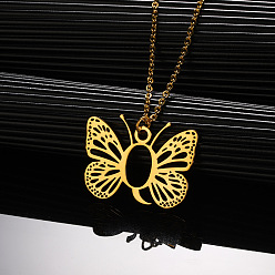 Letter Q 304 ожерелья с подвеской в виде бабочки из нержавеющей стали, золотые, Буква Q, 15.75 дюйм (40 см)