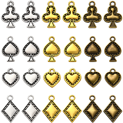 (52) Непрозрачная лаванда 72 шт 12 стили подвески из сплава в тибетском стиле, игральная карта, разноцветные, 14.5~18.5x11.5~12x2~3 мм, отверстие : 1.8~2 мм, 6 шт / стиль