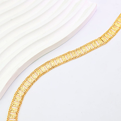 Настоящее золото 18K Элегантные старинные латунные широкие прямоугольные звенья цепи браслеты для женщин, реальный 18 k позолоченный, 9-1/8 дюйм (230 мм)