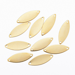 Золотой 201 соединительные звенья нержавеющие, лошадиный глаз , золотые, 21x7.5x0.5 мм, отверстие : 1 мм