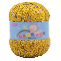 Золотистый Полиэфирная пряжа, твидовая пряжа, для свитера-шапки, для вязания крючком принадлежности, золотые, 2 мм, около 85.30 ярдов (78 м) / моток