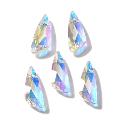 Прозрачный АВ Стеклянные подвески, самородки, AB цвет, граненые, ясно AB, 22x9x4.5 мм, отверстие : 1.2 мм