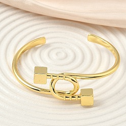 Настоящее золото 18K Латунь манжеты браслеты для женщин, стойки покрытие, долговечный, без свинца и без кадмия, реальный 18 k позолоченный, внутренний диаметр: 1-3/4x2-1/4 дюйм (4.5x5.7 см)