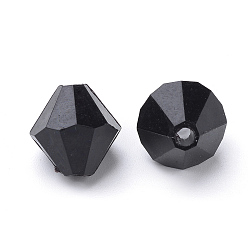 Black Transparent Acrylic Beads, Bicone, Black, 6x5.5mm, Hole: 1.5mm, about 6120pcs/500g