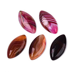 Темно-Розовый Натуральные бразильские агатовые кабошоны, окрашенные, лошадиный глаз , темно-розовыми, 38~41x19~21x6~8 мм
