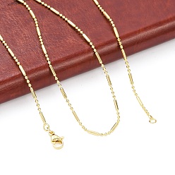 Настоящее золото 18K Ожерелье из латунных шариков и звеньев колонны для женщин, без кадмия и без свинца, реальный 18 k позолоченный, 17.80 дюйм (45.2 см)