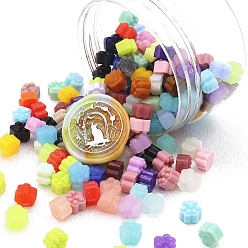 Couleur Mélangete Sceller les particules de cire, pour cachet de cachet rétro, impression de patte de chat, couleur mixte, case: 61x59 mm, 200 pcs / boîte