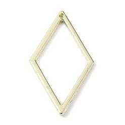 Golden Rack Plating Alloy Pendants, Rhombus, Golden, 33x18.5x1.5mm, Hole: 0.8mm